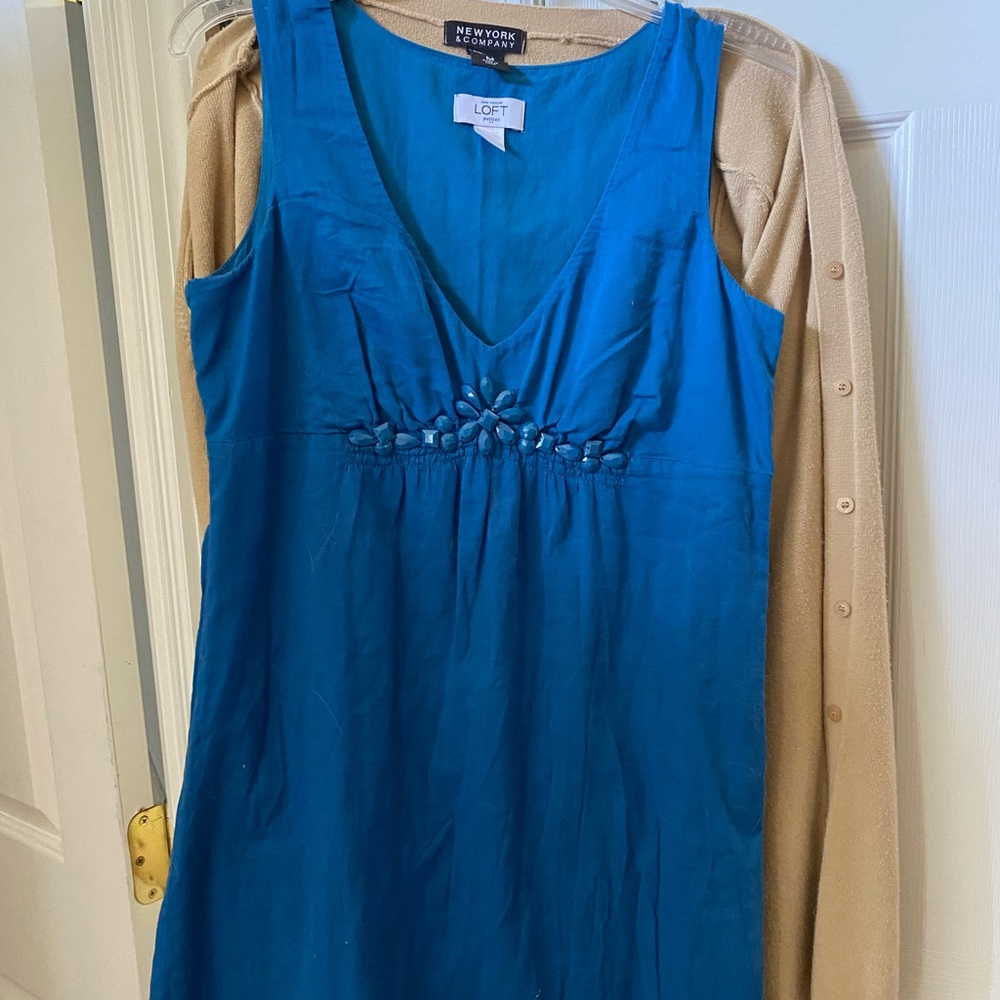 Dark blue dress with sequins by Ann Taylor